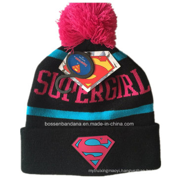 OEM Produce Customized Design Cartoon Knitted Acrylic Jacquard Sports Beanie Hat